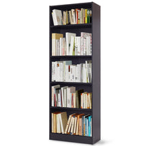 Load image into Gallery viewer, Black Modern 5-Tier Shelf Bookcase