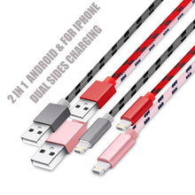 Load image into Gallery viewer, 2-in-1 Reversible Lightning & Micro USB Cable (2-Pack)