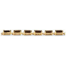 Load image into Gallery viewer, 14K Gold Plated Smoky Quartz Tennis Bracelet