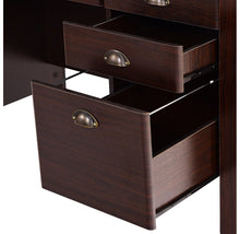 Load image into Gallery viewer, 4-Drawer Writing Desk with Upper Shelf
