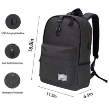 Load image into Gallery viewer, 17” Anti-Theft Laptop Backpack with USB Charging Port