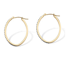 Load image into Gallery viewer, 14k Yellow Gold Diamond Fascination Hoop Earrings
