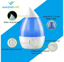 Load image into Gallery viewer, Cool Mist Ultrasonic Humidifier & Aroma Diffuser with Nightlight