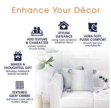 Load image into Gallery viewer, Cheer Collection Gray Ombre Throw Pillows with Tassels (Set of 2)