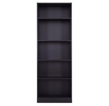 Load image into Gallery viewer, Black Modern 5-Tier Shelf Bookcase