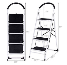 Load image into Gallery viewer, 4-Step 330-lb Capacity Folding Ladder