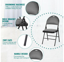 Load image into Gallery viewer, Fabric Upholstered Metal Frame Folding Chairs (Set of 6)