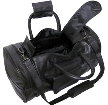 Load image into Gallery viewer, Amerileather Black Leather 20-inch Dual Zippered Duffel Bag
