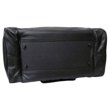 Load image into Gallery viewer, Amerileather Black Leather 20-inch Dual Zippered Duffel Bag