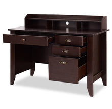 Load image into Gallery viewer, 4-Drawer Writing Desk with Upper Shelf