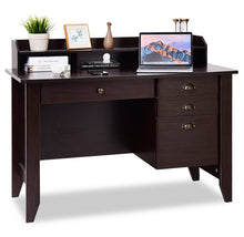 Load image into Gallery viewer, 4-Drawer Writing Desk with Upper Shelf