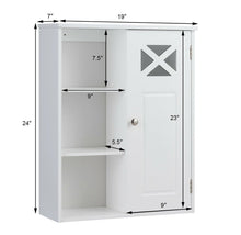 Load image into Gallery viewer, Costway Wall-Mounted 2-Shelf Decorative Door Medicine Cabinet