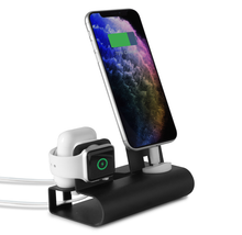 Load image into Gallery viewer, Aduro 3-in-1 Desktop Charging Stand for iPhone, AirPods, & Apple Watch