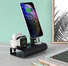 Load image into Gallery viewer, Aduro 3-in-1 Desktop Charging Stand for iPhone, AirPods, & Apple Watch