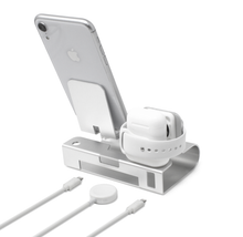 Load image into Gallery viewer, Aduro 3-in-1 Desktop Charging Stand for iPhone, AirPods, & Apple Watch