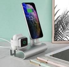 Load image into Gallery viewer, Aduro 3-in-1 Desktop Charging Stand for iPhone, AirPods, & Apple Watch