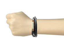 Load image into Gallery viewer, Black and Rose Gold Multi Strand Leather Bracelet