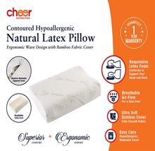 Load image into Gallery viewer, Cheer Collection Contoured Foam Pillow with Bamboo Cover