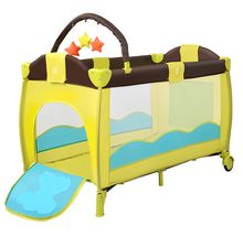 Load image into Gallery viewer, Elephant Packable Infant/Toddler Playpen Bassinet with Mobile