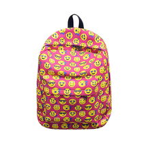 Load image into Gallery viewer, Emoji Print 16.5-inch Canvas Backpack