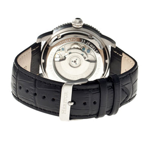 Heritor Piccard Automatic Semi-Skeleton Leather-Band Watch