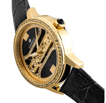 Load image into Gallery viewer, Empress Rania Mechanical Semi-Skeleton Leather-Band Watch

