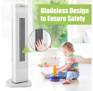 Bladeless 3-Speed Portable Oscillating Tower Fan