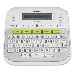 Brother P-Touch LCD Screen Label Maker with Black on White Tape