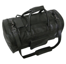 Load image into Gallery viewer, Amerileather Black Leather 20-inch Dual Zippered Duffel Bag
