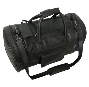 Amerileather Black Leather 20-inch Dual Zippered Duffel Bag