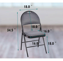 Load image into Gallery viewer, Fabric Upholstered Metal Frame Folding Chairs (Set of 6)
