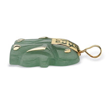 Load image into Gallery viewer, 14K Yellow Gold Jade Good Luck Elephant Pendant
