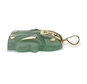 14K Yellow Gold Jade Good Luck Elephant Pendant