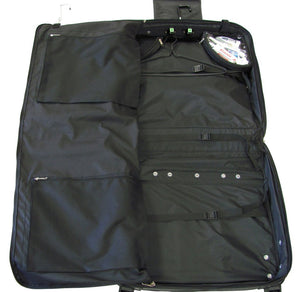 Amerileather Black Wheeled Leather Garment Bag