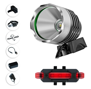 11-Piece Deluxe Rechargeable Bike Headlight Kit with Bonus Tail Light