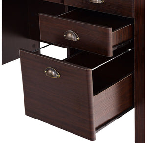 4-Drawer Writing Desk with Upper Shelf