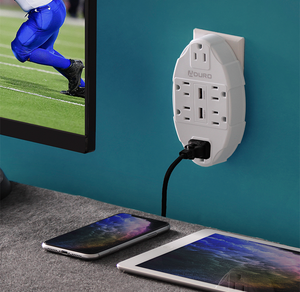 Aduro Surge Multi Charging Station with 6 Outlets & Dual USB Ports