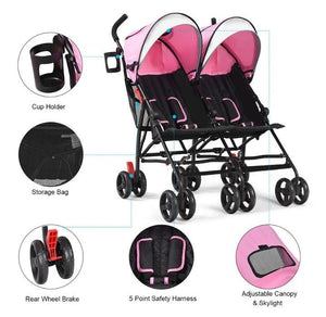 Baby-Joy Foldable Double Stroller