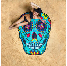 Load image into Gallery viewer, 48-inch Sugar Skull Beach Blanket Throw
