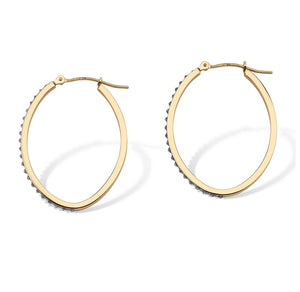 14k Yellow Gold Diamond Fascination Hoop Earrings