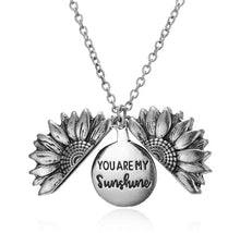 Load image into Gallery viewer, &quot;You Are My Sunshine&quot; Open Sunflower Necklace in 14K Gold Plating
