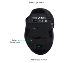 Load image into Gallery viewer, Aukey Sculpted Ergonomic Wireless Mouse with Nano USB Receiver
