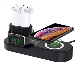 4-in-1 Wireless Charging Station for iPhone, Watch, AirPods & USB
