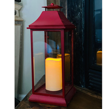 Load image into Gallery viewer, Belmont Red Decorative Candle Lantern
