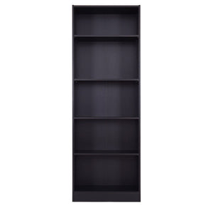 Black Modern 5-Tier Shelf Bookcase