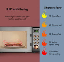 Load image into Gallery viewer, Black &amp; Rose Gold Retro Countertop Microwave Oven
