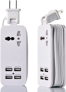 4-Port USB and Universal Outlet Charging Station