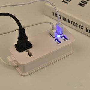 4-Port USB and Universal Outlet Charging Station