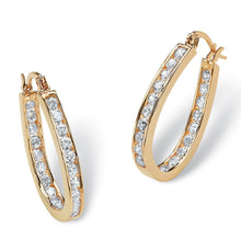 Load image into Gallery viewer, 2.52 TCW Goldtone Classic Oval Hoop Earrings
