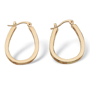 2.52 TCW Goldtone Classic Oval Hoop Earrings